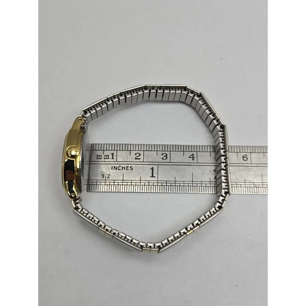 Vintage Timex Cavatina Womens Oval Gold Silver Two Tone Watch Dainty New Battery